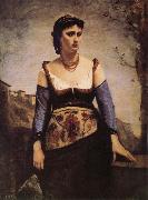 Jean Baptiste Camille  Corot Agostina oil painting on canvas